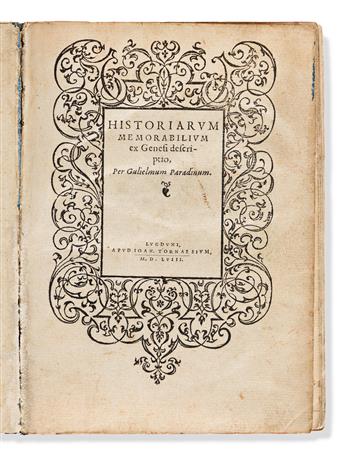 Paradin, Guillaume (d. 1590) Historiarum Memorabilium ex Genesi Descriptio.